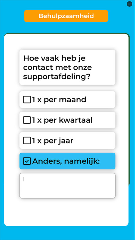 Optie 'Anders' in meerkeuzevraag